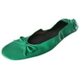 thumbnail image 4 of Dakaela Women's Flats Foldable Ballet Flat Shoes Bowknot Ballerina Round Toe Comfortable Lightweight Slip on Casual Mary Jane Dress Shoes Green 10.5, 4 of 4