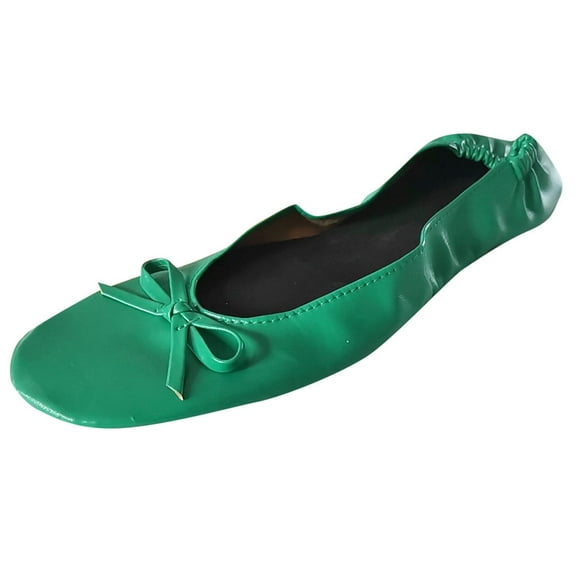 Relanfenk Women Foldable Portable Travel Ballet Flat Roll Slipper Shoes Dance Party Shoes
