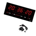 thumbnail image 3 of Reloj despertador rectangular montado en la pared con fecha, calendario, reloj digital con pantalla LED grande para almacén, garaje, aula, decoración, 3 of 9
