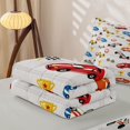 thumbnail image 6 of Manfei Race Car Zipper Twin Comforter Sets with Fitted Sheet and 2 Pillowcases,Cute Cartoon Toy Zipper Bedding Set,Red Blue,Light Gray Reversible,4pcs, 6 of 8