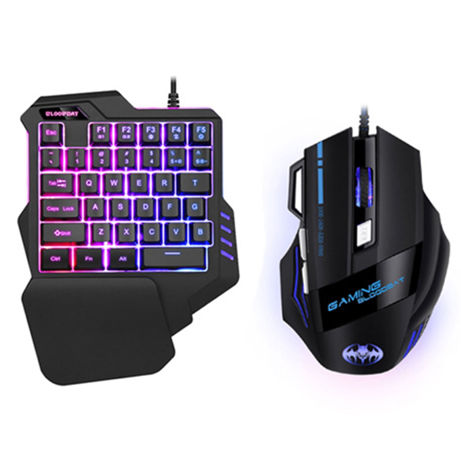 tyk valgfri roman One-Handed RGB Gaming Keyboard and Mouse Combo, 35 Keys Mini Gaming  Keyboard, 7200 DPI Mouse, Portable Game Controller for PC Gamers PC ,PS4  Xbox Gamer - Walmart.com