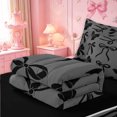 thumbnail image 5 of meiyoeat Black Bow Zipper Full Size Comforter Sets with Fitted Sheet and 2 Pillowcases For Girls,Cute Coquette Bowknot Zipper Bedding Set For Kids,Black Reversible,4-Piece, 5 of 7