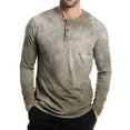 thumbnail image 5 of Inglocry Mens Fashion Casual Front Basic Long Sleeve Henley T-Shirts Tie Dye Soft Basic Tops For Men Gray XL, 5 of 5