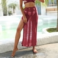 thumbnail image 4 of MELDVDIB Womens Mesh Skirt Elastic Waisted Hem Slit Elegant Summer Skirt Fashion Casual Solid Color Beach Cover-Up Long Skirts, 4 of 7