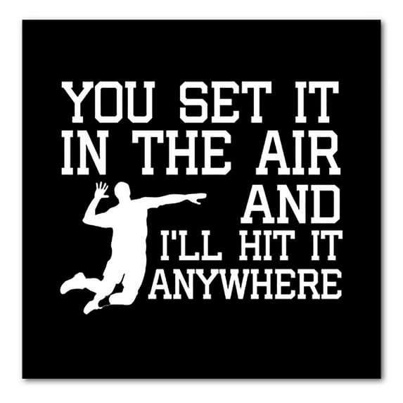 DistinctInk Custom Bumper Sticker - 4" x 4" Decorative Decal - Black Background - You Set It IN The Air And I'll Hit It Anywhere