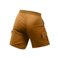 thumbnail image 4 of Homeyce Cargo Shorts for Men with Multi Pockets Elastic Waistband Short Drawstring Ripstop Straight Leg Camo Cargo Pants Outdoor Casual Workout Lightweight Golf Shorts,Brown M, 4 of 4