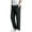 Black, variant on Mens Winter Cargo Pants Sherpa Fleece Lined Active Solid Color Warmth Workwear Elastic Waist Multiple Pockets Long Pants Black