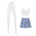 thumbnail image 4 of 2 Piezas Traje de Falda a Cuadros Azul Zulema para Muñecas de 43 cm, 4 of 8