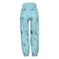 thumbnail image 5 of Plus Size Pants Women Plus Size Pants Print Band Wide Leg Casual Pants Casual Pants Women Light Blue XXXL, 5 of 6