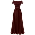 thumbnail image 3 of Dressystar Women Floral Lace Wedding Bridesmaid Dress Female Off Shoulder Maxi Party Dresses, 3 of 7