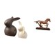 thumbnail image 5 of Conjunto de esculturas de conejo y caballo de , elegante obra de arte de animales de cerámica coleccionable, adorno de escritorio de jardín d, 5 of 8