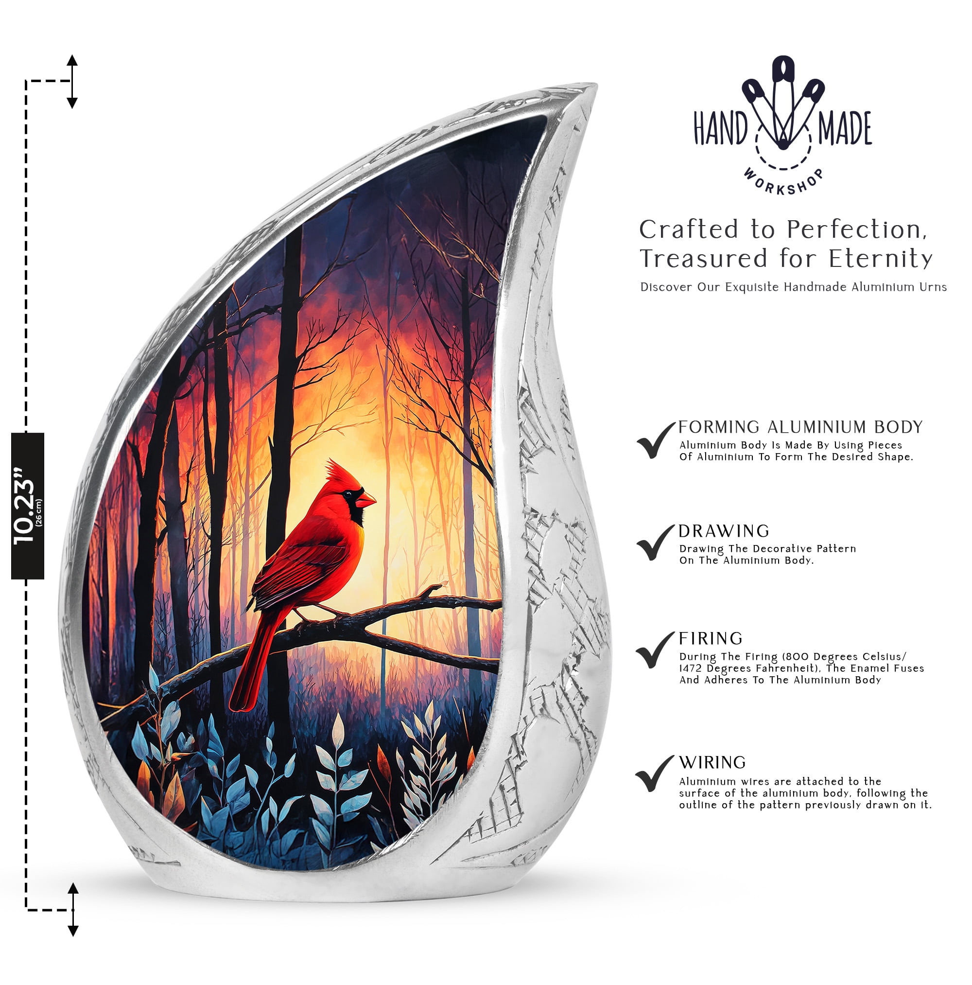 SABURIAL Cardinal Bird Urn - Human Remains Urn - Combo 2 - Large with 3 Inch Pack of 2 - Cremation Urns for Burial - Memorial Ashes - Burial Urns for Ash