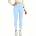 thumbnail image 6 of Buttery Soft Leggings for Women - High Waist 7/8 Length Workout Gym Yoga Pants Blue S, 6 of 7