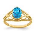 thumbnail image 1 of 14K Yellow Gold Blue Topaz Ring, 1 of 1