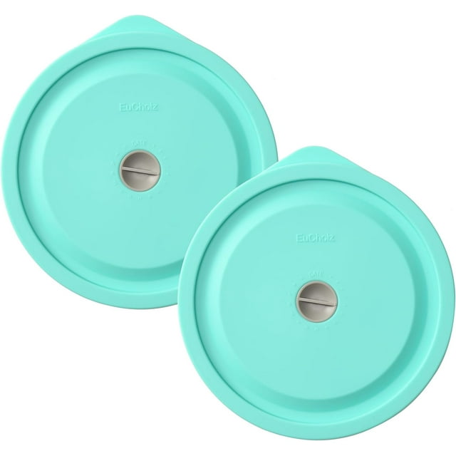Shiyou-couvercles de Rangement en Silicone de Remplacement pour Pyrex 7402-PC 7 Tasses et Ancres Bols en Verre Ronds Conteneurs de Mélange 2 Pack Turquoise