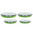 thumbnail image 4 of ZOUSSIQI 4pcs/ Set Round Silicone Safe Durable Foldable Lunch Box Bento Tableware(Green) JU316-53075, 4 of 13