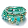 thumbnail image 2 of 8pcs Bohemian Beaded Turquoise Charm Bracelet - Handmade with Love!, 2 of 5