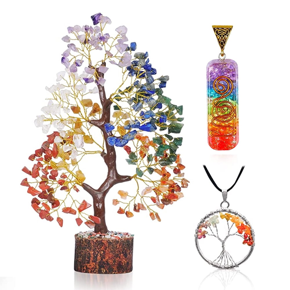 Seven Chakra Tree of Life, Crystal Tree for Positive Energy - Tree of Life  Decor - Feng Shui Decor - Spiritual Gifts,Money Tree - Stone Tree - Home  Decor - Crystal Decor