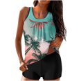 thumbnail image 2 of Alkepwun Women's Tankini Swimsuits Tropical Beach Vacation Swimwear Scoopneck Two Piece Bathing Suit Tummy Control Tankini Top with Shorts, 2 of 5
