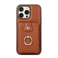 thumbnail image 5 of for iPhone 16e Wallet Case with Card Holder, PU Leather Case with Ring Holder Kickstand, Snap Button Card Slots Case for Women Men for iPhone 16e with Crossbody Strap - Brown, 5 of 8