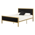 thumbnail image 3 of Maliza Upholstered Queen Metal Bed Black and Gold, 3 of 13