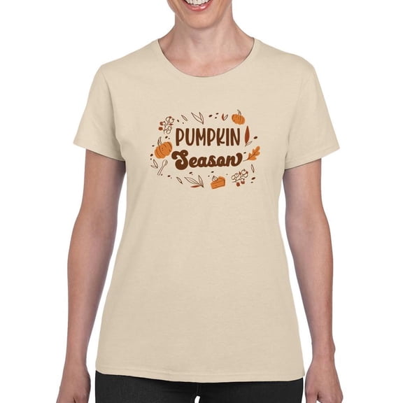 Pumpkin Season T-Shirt Women -Smartprints Designs, Female 5X-Large