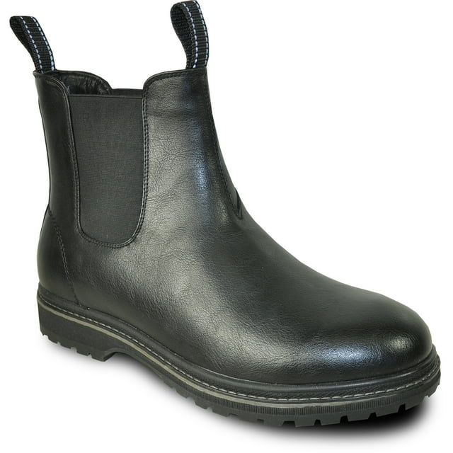 bravo! Botte d'Automne Imperméable pour Homme MASON-2 Botte Chelsea à Double Gousset Noire