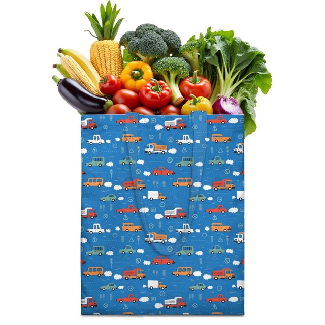 Sac d'Épicerie Pliable à Thème d'Excavatrice - Sac de Courses Réutilisable Durable et Spacieux