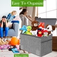 thumbnail image 6 of VICTORICH Extra Large Children's Collapsible Toy Storage Fabric 32 gal Kids Room Toy Chests, Gray, 6 of 8