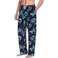 thumbnail image 2 of Uemuo Blue Butterfly Pattern Men's Wide Leg Palazzo Lounge Pants with Pockets Light Weight Loose Comfy Casual Pajama Pants-XX-Large, 2 of 9