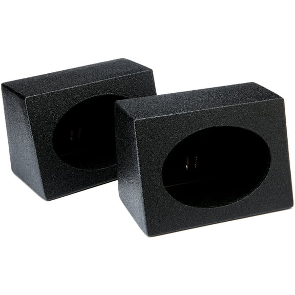 Universal 6x9" Full Range Wedge Angle Speaker Box Enclosure Pair - Rhino Coated