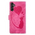 thumbnail image 4 of For Samsung Galaxy A24 4G 6.5" Cat Patterned Embossed Strong Magnetic Attachment/Closure, Card Slots/Pocket, PU Leather Flip Wallet Case ﻿,Pink,For Galaxy A24 4G, 4 of 8