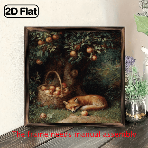 2D Flat - An 8X8 Inch for Bedroom Wall Decor, Featuring a Pastoral Style Mural with Floral Designs, Perfect for Country-Style Wall Art And Rustic Decoration
