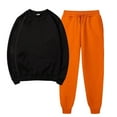 thumbnail image 1 of Ensembles à Manches Longues zanvins pour Femmes, Chandail Uni à Col Rond, Pantalon de Sport Décontracté, Ensemble de Sport, 1 of 5