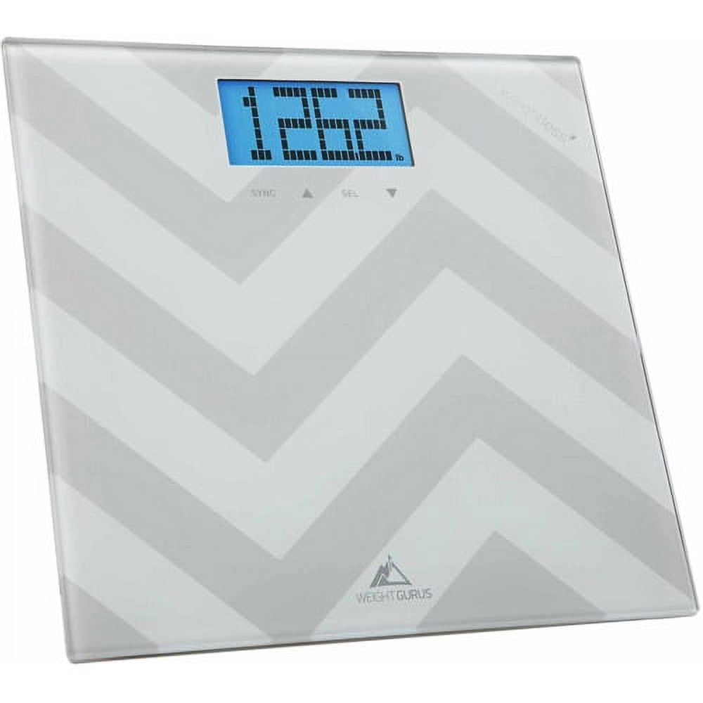 Weight Gurus Smartphone Connected Digital Bathroom Scale, Large Backlit LCD  and Weightless Technology 