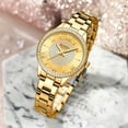 thumbnail image 4 of CURREN Luxury Brand Golden Dial Watches for Women with Stainless Steel Band Fashion Rhinestones Ladies Wristwatch with Luminous, 4 of 6