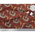 thumbnail image 2 of Soimoi Red Cotton Voile Fabric Bottle & Wreath Floral Fabric Prints By Yard 56 Inch Wide, 2 of 3