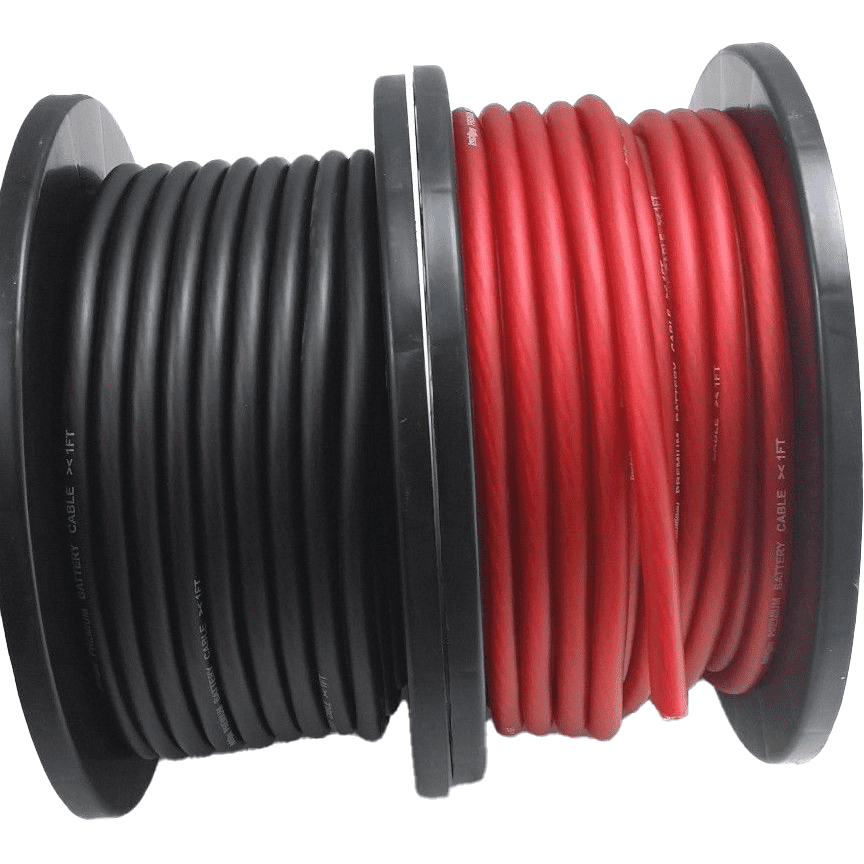 8 GAUGE WIRE 50 FT TOTAL 25 FT BLACK 25 FT RED AWG CABLE BY ENNIS ELECTRONICS POWER GROUND STRANDED CAR SOLAR AUTOMOTIVE 