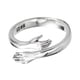 thumbnail image 1 of Anillo de abrazo de plata 925, anillo abierto versátil y ajustable con manos abrazadas para hija, madre, hermana, esposa, amiga, abuela, oro blanco, 1 of 10