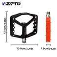 thumbnail image 4 of Ztto mg5 1 par nylon bicicleta pedal de acero eje picos pines reemplazable superficie ancha bicicleta pedales de bicicleta sustitución de piezas de ciclo suministros negro Speravity OD002864-01B, 4 of 7