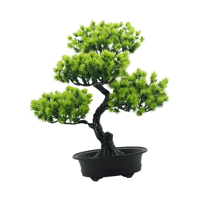 veasfak Artificial Bonsai Tree Potted Tree Fake Bonsai Tree for Bathroom Office Home Light Green