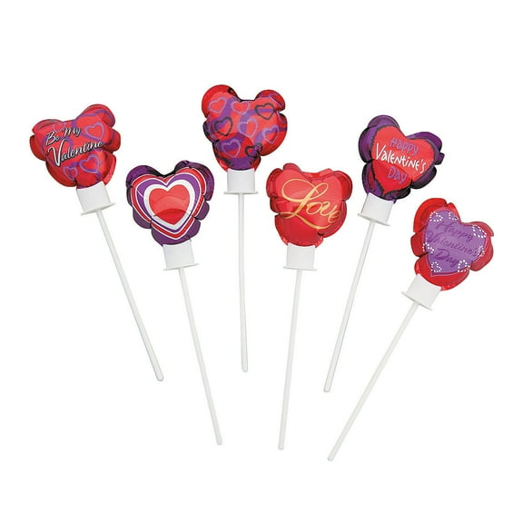 Val. Self Infl. Heart Balloon Asst. (50) - Party Decor - 50 Pieces