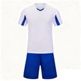 thumbnail image 4 of Soccer Jerseys for Kids Boys & Girls Ndbuld Children's Short Sleeve Top With Elastic Waist Shorts Sportswear And Soccer Set For Middle And Big Kids White 3XS, 4 of 6
