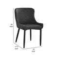 thumbnail image 5 of Tom 16 Inch Modern Dining Chair, Dark Gray Vegan Faux Leather, Metal Legs- Saltoro Sherpi, 5 of 5