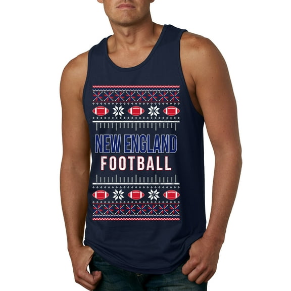 Wild Bobby City of New England NE American Football Fantasy Fan Sports Men Tank Top, Navy, Small