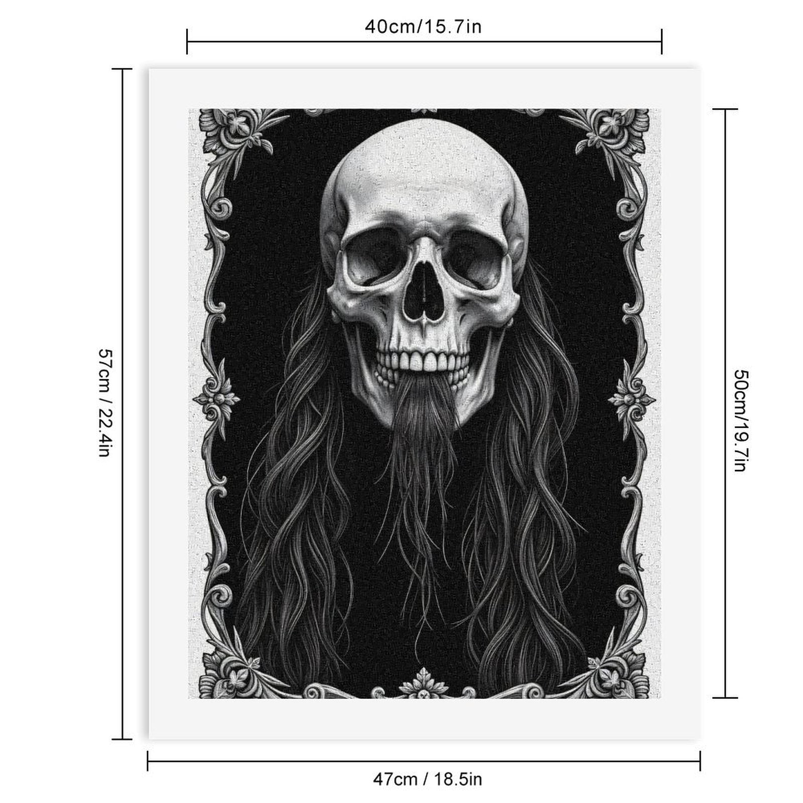 Paint by Numbers Kit for Adults, Skull Gothic Floral Design Paint by Numbers, Easy Paint by Numbers Kit for Adults Beginner, DIY Adult Paint by Number Kits on Canvas, 12x16in Home Decor