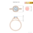 thumbnail image 4 of ANGARA Natural Classic Cushion Aquamarine Ring with Diamond Halo in 14K Rose Gold for Women (Size-6mm) | March Birthstone, Birthday, Anniversary, Jewelry Gift for Women | Natural Aquamarine Ring, 4 of 9