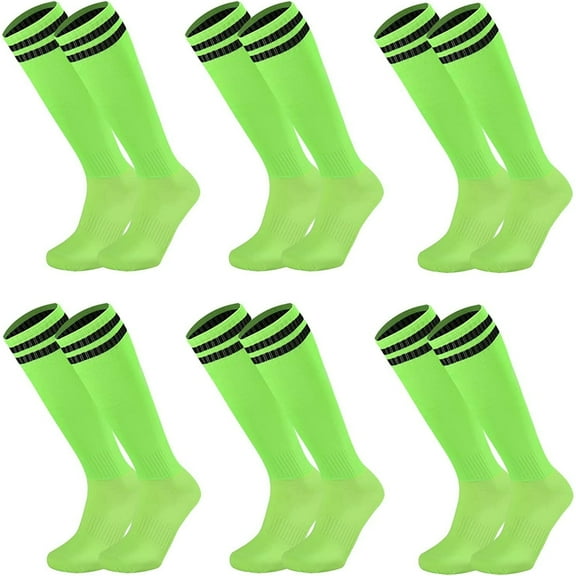 suxuMhao Knee Length Sports Socks - Light Green,One Size(6 Pairs) Socks,Athletic High Socks,Sports Socks,Athletic Socks,Suitable for running and playing football ,Breathable Cotton Blend Socks​
