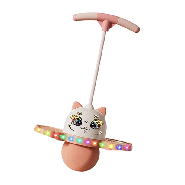 Pelota Pogo para niños, pelota que rebota, equipo de ejercicio divertido, antideslizante con mango Pogo Rosa