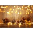 thumbnail image 3 of GreenDecor Christmas Backdrop 7x5ft Photography Backdrop Xmas Decoration Pine Cones Bokeh Wood Plank Festival Celebration Children Baby Kids Photos Video Studio Props, 3 of 5